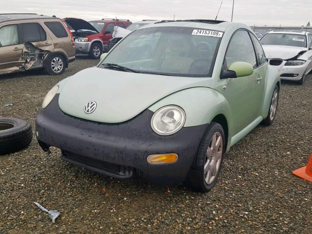 3VWDD21C01M452083 - 2001 VOLKSWAGEN NEW BEETLE GREEN photo 2