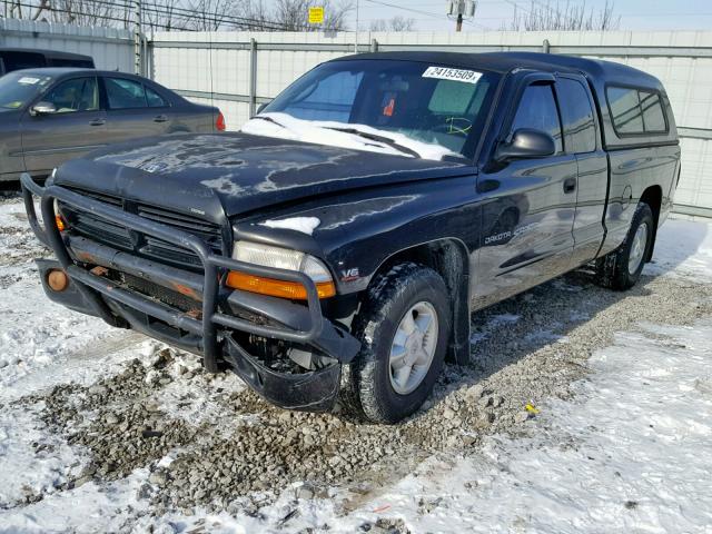 1B7GL22X5YS798829 - 2000 DODGE DAKOTA BLACK photo 2