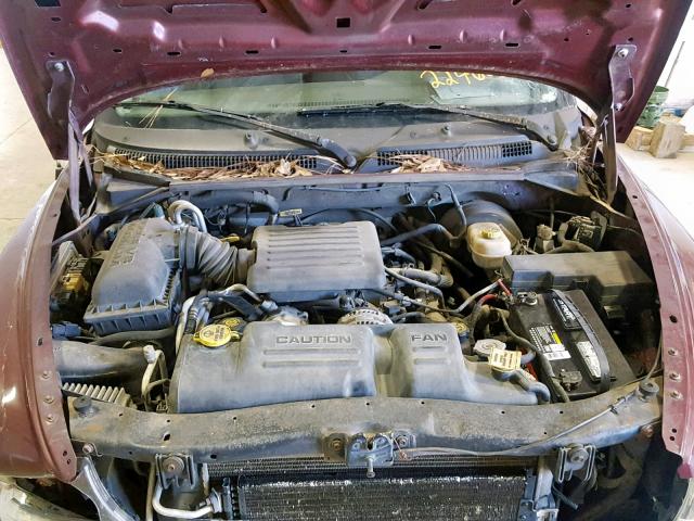 1B7HL2AN01S224603 - 2001 DODGE DAKOTA QUA MAROON photo 7