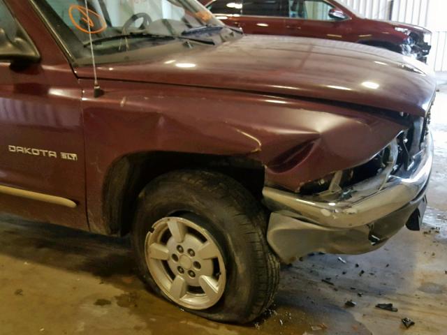 1B7HL2AN01S224603 - 2001 DODGE DAKOTA QUA MAROON photo 9