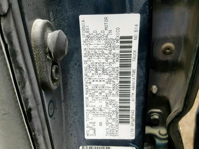 3TMJU62N38M055877 - 2008 TOYOTA TACOMA DOU BLUE photo 10