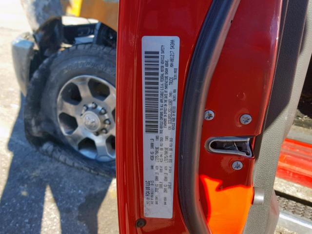 3C6UR5DL2GG113387 - 2016 RAM 2500 SLT RED photo 10