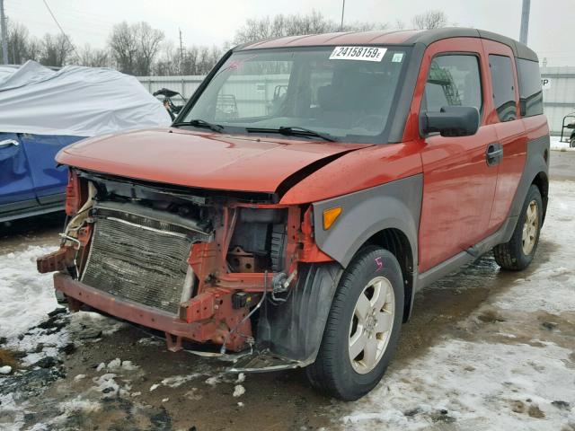 5J6YH28583L044008 - 2003 HONDA ELEMENT EX ORANGE photo 2