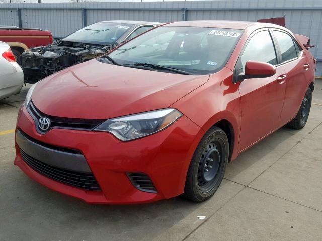 5YFBURHE9FP300765 - 2015 TOYOTA COROLLA L RED photo 2