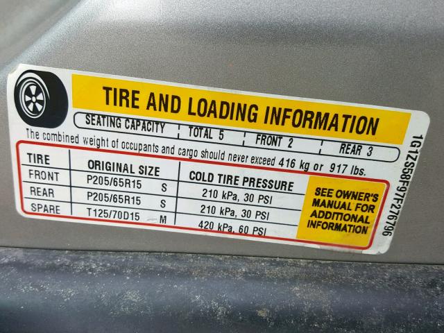 1G1ZS58F97F276796 - 2007 CHEVROLET MALIBU LS SILVER photo 10
