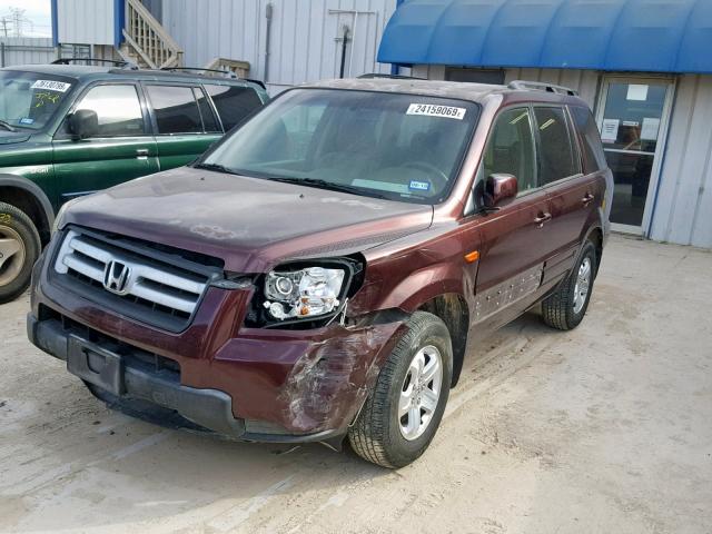 5FNYF28218B027661 - 2008 HONDA PILOT VP MAROON photo 2