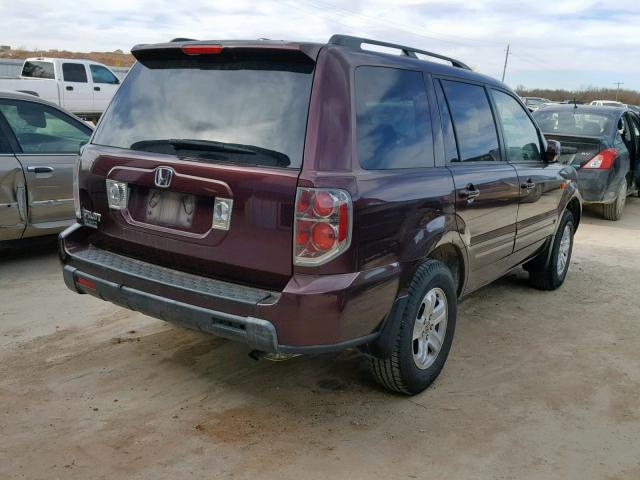 5FNYF28218B027661 - 2008 HONDA PILOT VP MAROON photo 4