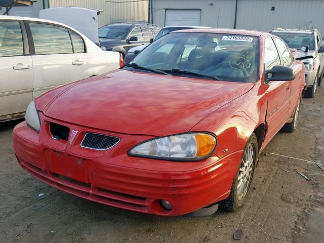 1G2NE52E1XC558773 - 1999 PONTIAC GRAND AM S RED photo 2