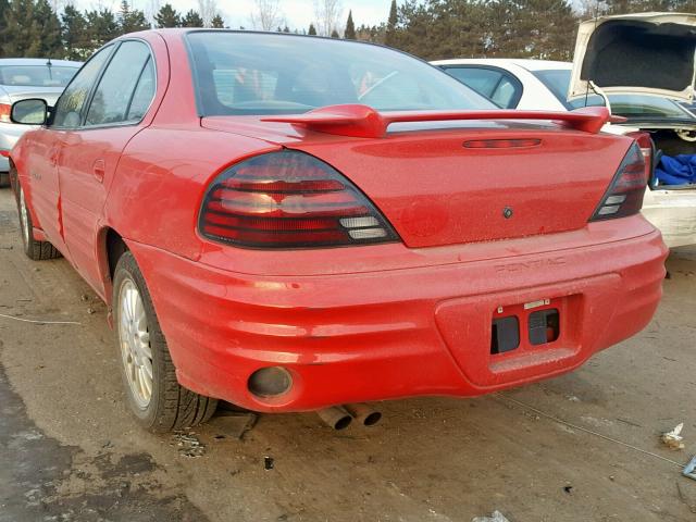 1G2NE52E1XC558773 - 1999 PONTIAC GRAND AM S RED photo 3