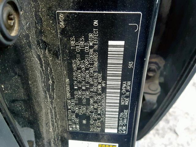 JTLKT324764086365 - 2006 TOYOTA SCION XB 黑色 照片 10