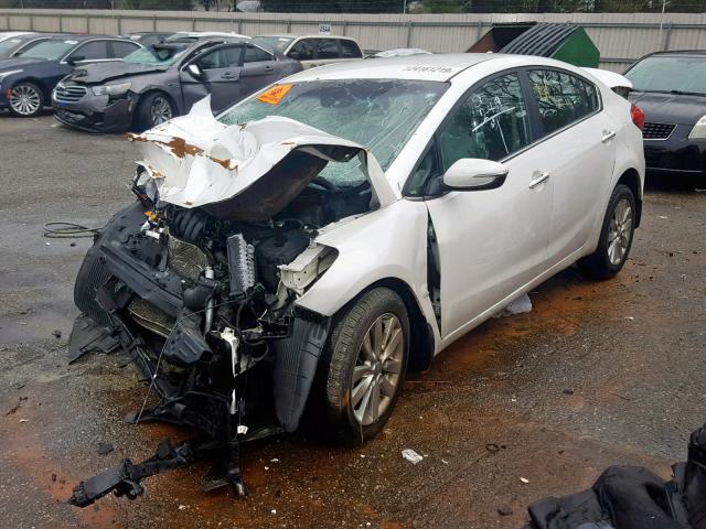 KNAFX4A82E5096366 - 2014 KIA FORTE EX WHITE photo 2