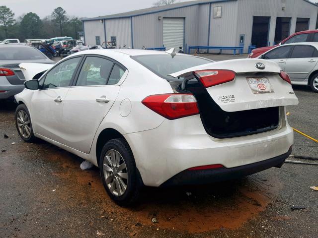 KNAFX4A82E5096366 - 2014 KIA FORTE EX WHITE photo 3