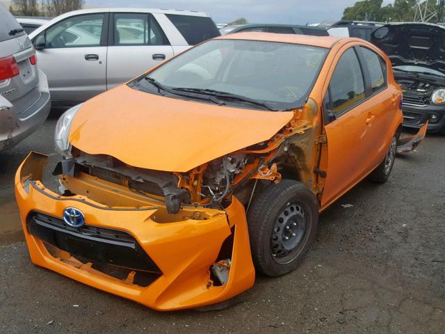 JTDKDTB3XG1128014 - 2016 TOYOTA PRIUS C ORANGE photo 2