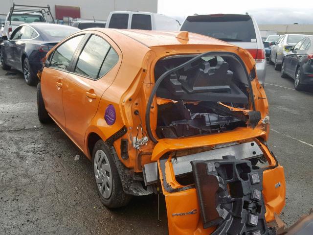 JTDKDTB3XG1128014 - 2016 TOYOTA PRIUS C ORANGE photo 3