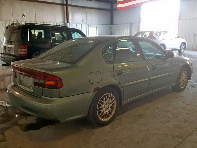 4S3BE635337212875 - 2003 SUBARU LEGACY L GREEN photo 4