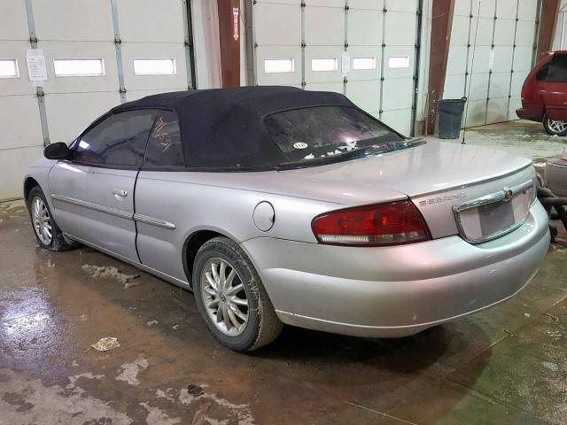 1C3EL55R02N280045 - 2002 CHRYSLER SEBRING LX SILVER photo 3