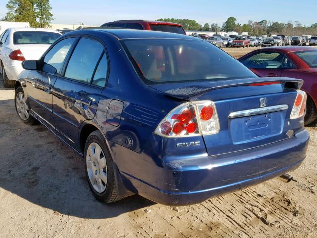 1HGES26721L055762 - 2001 HONDA CIVIC EX BLUE photo 3