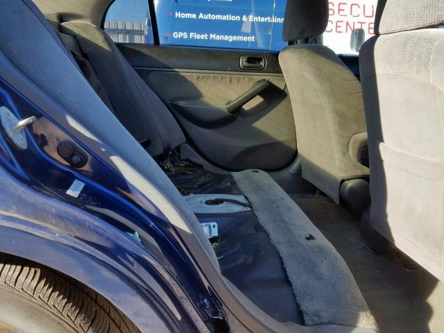 1HGES26721L055762 - 2001 HONDA CIVIC EX BLUE photo 6