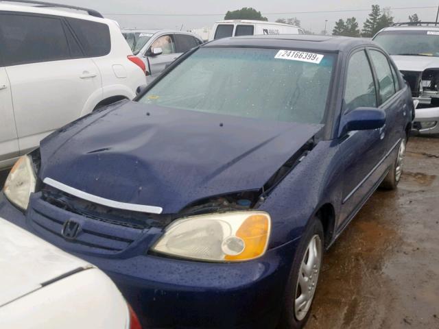 2HGES26773H571485 - 2003 HONDA CIVIC EX BLUE photo 2