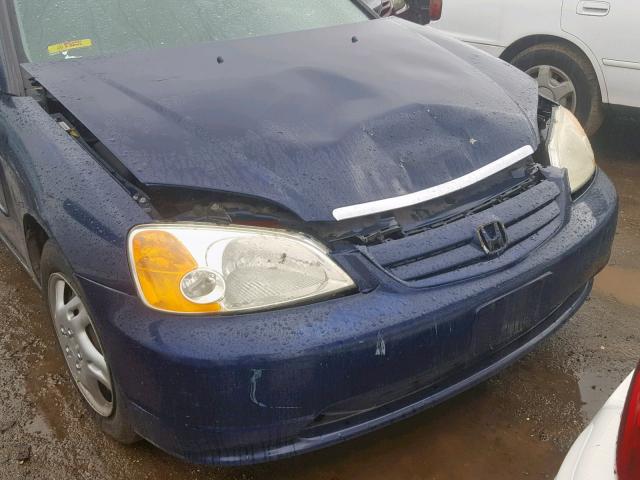 2HGES26773H571485 - 2003 HONDA CIVIC EX BLUE photo 9