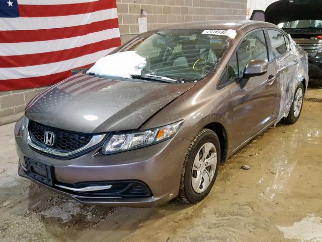 2HGFB2F55DH513654 - 2013 HONDA CIVIC LX 灰色 照片 2