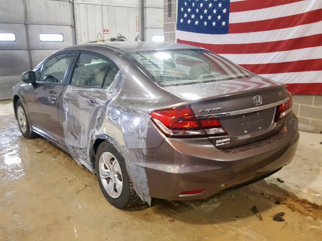 2HGFB2F55DH513654 - 2013 HONDA CIVIC LX 灰色 照片 3