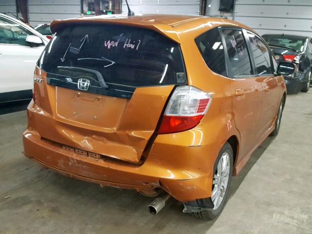 JHMGE88459S033551 - 2009 HONDA FIT SPORT ORANGE photo 4