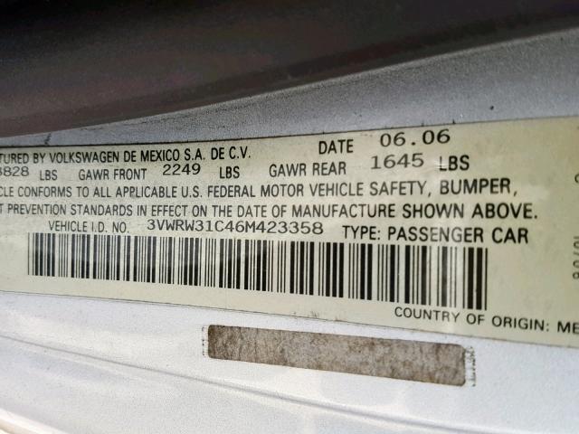 3VWRW31C46M423358 - 2006 VOLKSWAGEN NEW BEETLE Gümüş foto 10