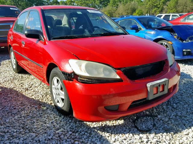 1HGES16355L007895 - 2005 HONDA CIVIC DX V RED photo 1