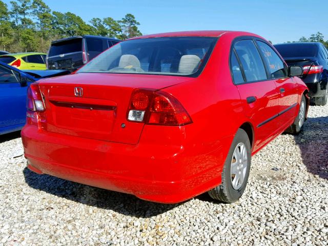 1HGES16355L007895 - 2005 HONDA CIVIC DX V RED photo 4