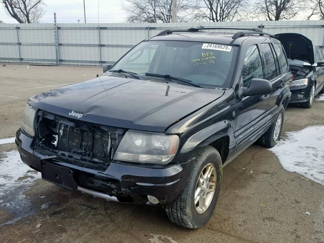 1J4GW48S44C276416 - 2004 JEEP GRAND CHER BLACK photo 2