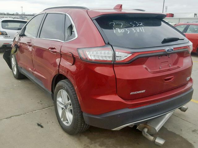 2FMPK3J90HBB26890 - 2017 FORD EDGE SEL RED photo 3