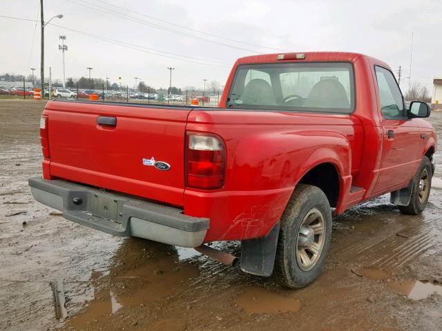 1FTYR10U91PA80778 - 2001 FORD RANGER RED photo 4