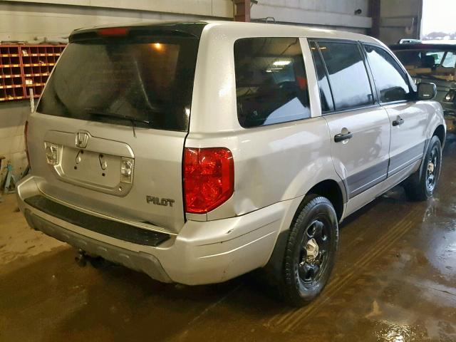 2HKYF18123H519398 - 2003 HONDA PILOT LX SILVER photo 4