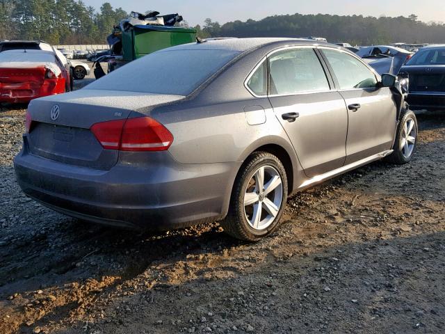 1VWBP7A37DC091839 - 2013 VOLKSWAGEN PASSAT SE GRAY photo 4