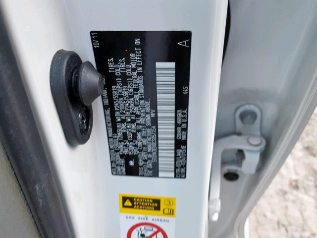 5TDYK3EH8CS057254 - 2012 TOYOTA HIGHLANDER Белый фото 10