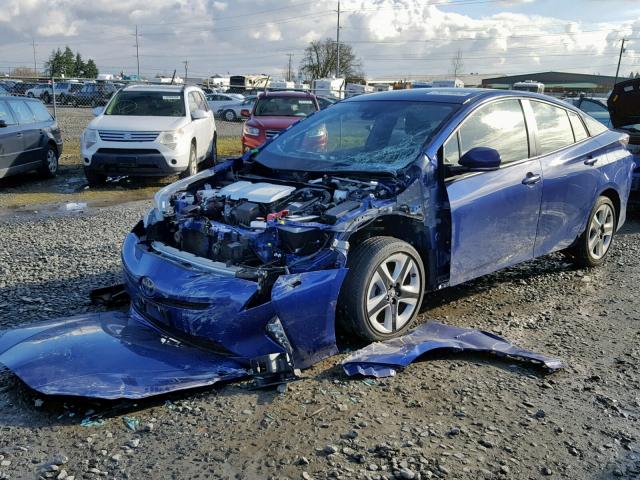 JTDKARFU6G3521351 - 2016 TOYOTA PRIUS BLUE photo 2