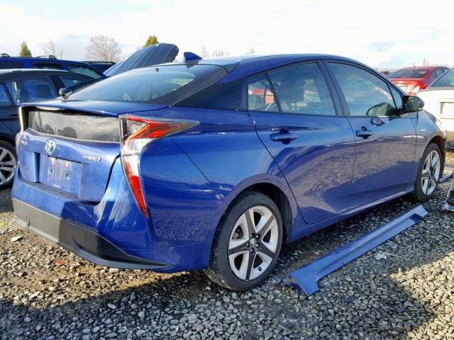 JTDKARFU6G3521351 - 2016 TOYOTA PRIUS BLUE photo 4