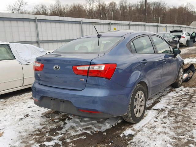 KNADM4A34G6589774 - 2016 KIA RIO LX BLUE photo 4