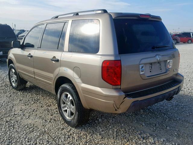 2HKYF18553H607526 - 2003 HONDA PILOT EXL GOLD photo 3