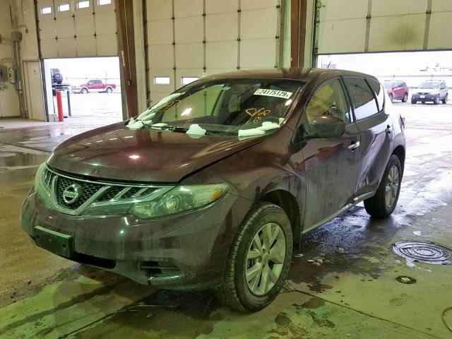 JN8AZ1MW4DW300890 - 2013 NISSAN MURANO S MAROON photo 2