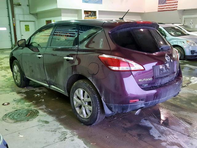 JN8AZ1MW4DW300890 - 2013 NISSAN MURANO S MAROON photo 3