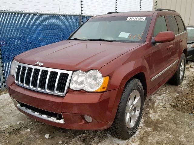 1J8HR58M78C203922 - 2008 JEEP GRAND CHER BURGUNDY photo 2