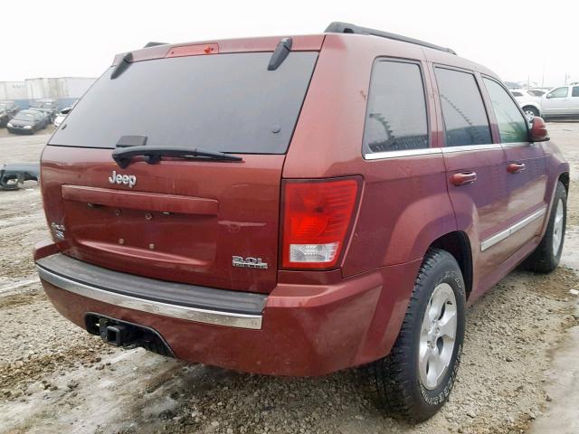 1J8HR58M78C203922 - 2008 JEEP GRAND CHER BURGUNDY photo 4