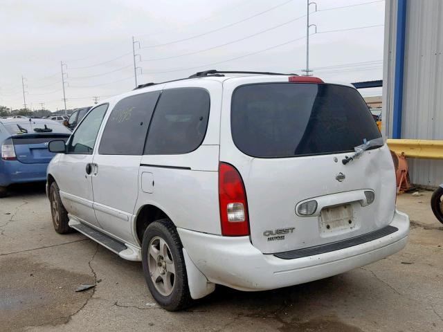 4N2ZN15T51D810281 - 2001 NISSAN QUEST GXE WHITE photo 3