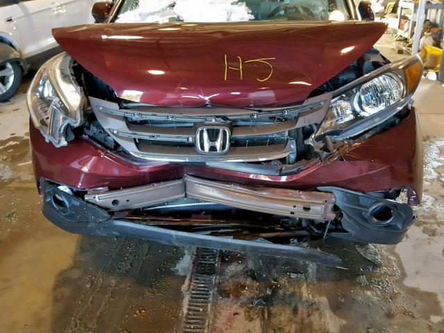 5J6RM3H7XEL016818 - 2014 HONDA CR-V EXL BURGUNDY photo 9