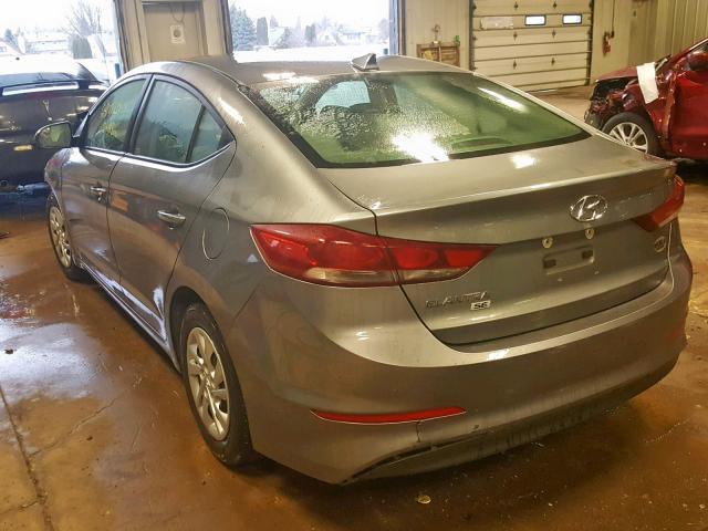 KMHD74LF3HU122162 - 2017 HYUNDAI ELANTRA SE GRAY photo 3