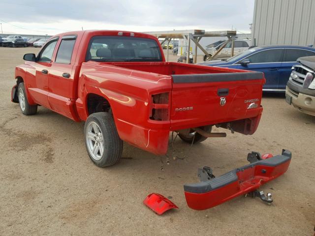 1D7RE3GK8BS708088 - 2011 DODGE DAKOTA SLT RED photo 3