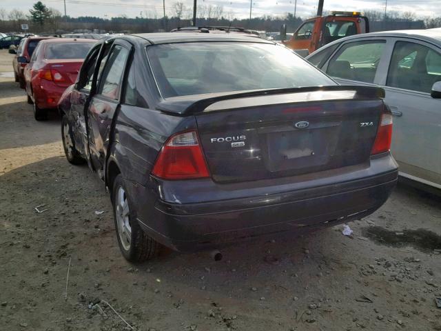 1FAHP34N86W102650 - 2006 FORD FOCUS ZX4 BLACK photo 3