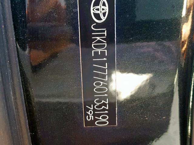 JTKDE177760133190 - 2006 TOYOTA SCION TC შავი ფოტო 10